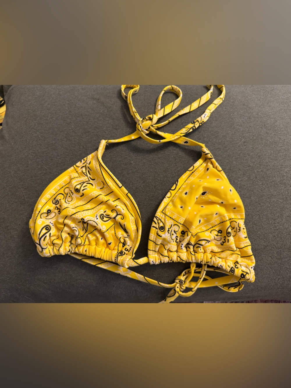 Wild Fable Yellow Bandana Print Triangle Bikini Top